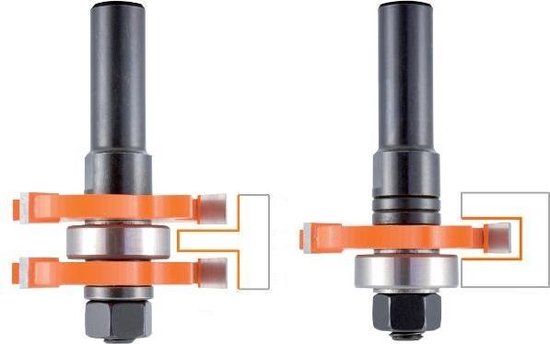 CMT tand- en groef frezenset, S=Ø8 mm.