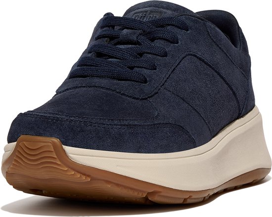 FitFlop F-Mode Suede Flatform Sneakers BLAUW - Maat 36