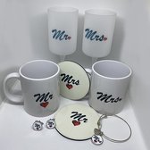 NB! Creative Boutique: Mrs. & Mr. Mug/Coaster Set/Cufflink/Bracelet valentine/wedding/gift