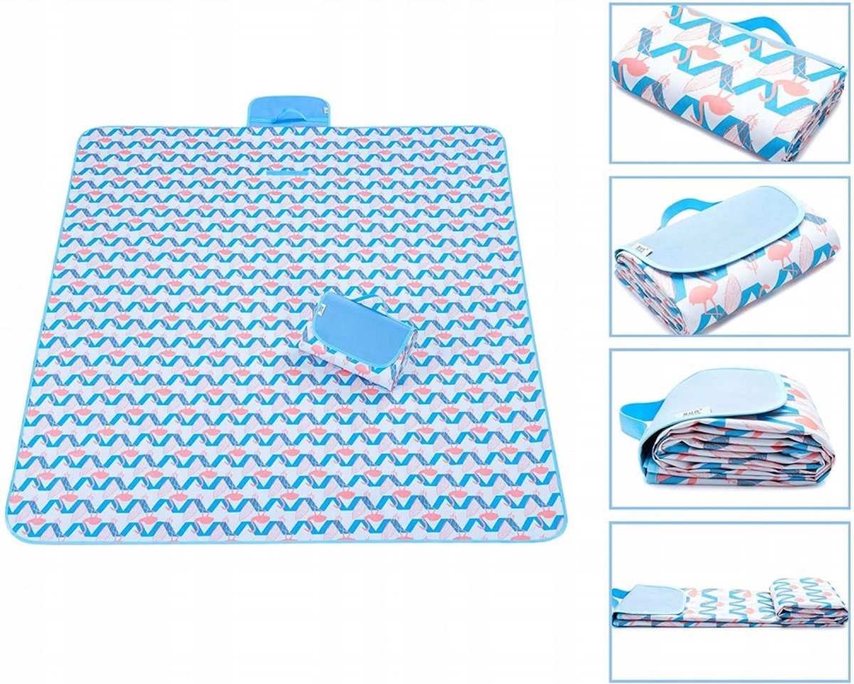 Strandmat - Picknickmat - Strandlaken - Waterproof - Zandbestendig - Flamingo's - 145 x 200 cm