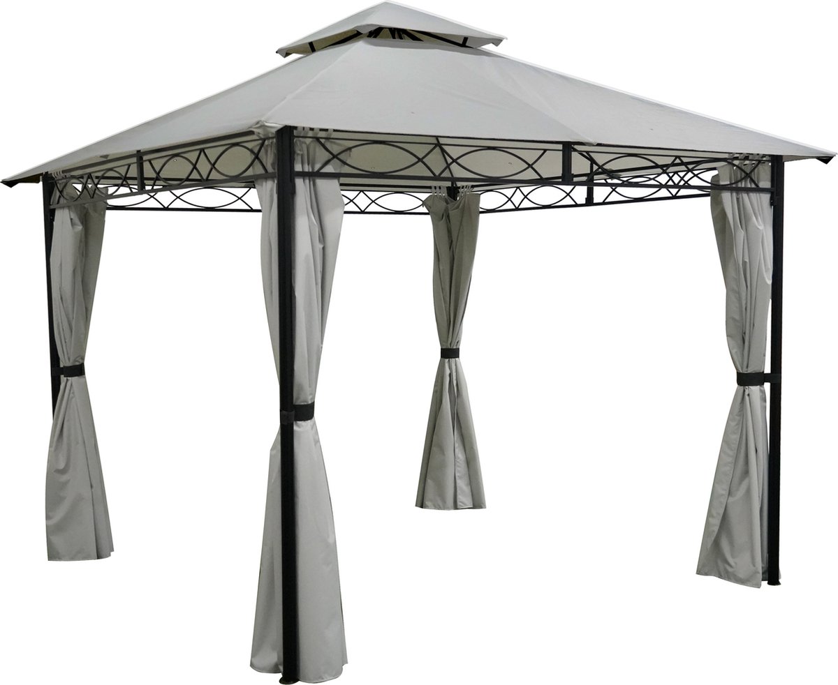 Gazebo Tuinpaviljoen Partytent Façil 3x3 meter in de kleur Stone Grey
