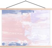 Posterhanger incl. Poster 120x90 cm - Schoolplaat - Pastel - Design - Verf - Textielposter - Blanke latten