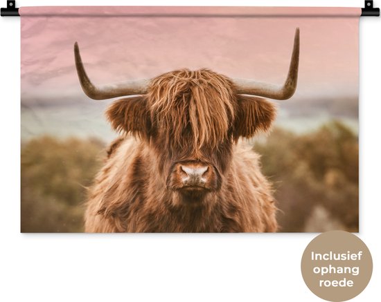 Tapisserie - Tissu mural - Vache - Highlander écossais - Animal - 60x40 cm - Tapisserie