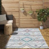 Flycarpets Sena Vintage Buitenkleed Vloerkleed Grijs / Multi - Buitentapijt - Campingkleed - Picknickkleed - Tuintapijt - 80x150 cm