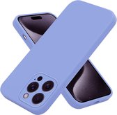 Coque Solid Soft Touch Liquid Silicone Flexible TPU Cover [Protection complète de l'appareil photo] - Convient pour : iPhone 13 Pro Max - Blauw/ Violet