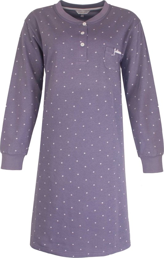 Tenderness- Chemise de nuit pour dames - Polaire - Points - Lilas. - Taille L