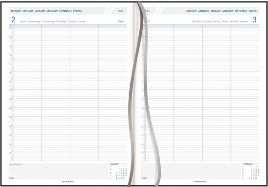 Aurora Maestro - Bureau Agenda - GROOT - 1 dag per pagina - 2025 - 29
