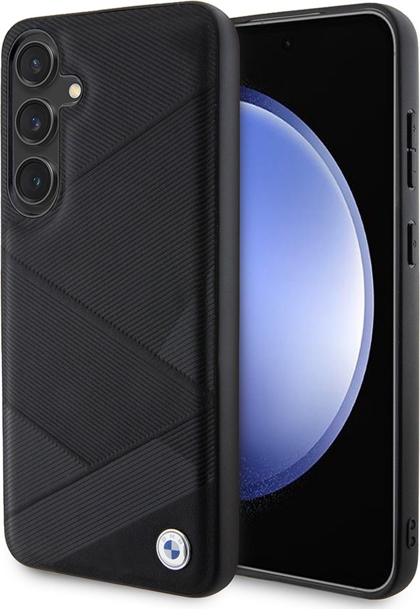 BMW Backcase hoesje geschikt voor Samsung Galaxy S24+ - Effen Zwart - Leer