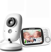 Mima® Babyfoon met Camera- Babyfoon met Scherm- Baby Monitor- Talk Back Functie- Wit- 50meter Binnenshuis- 250meter Buitenshuis.
