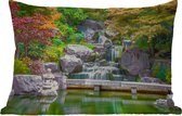 Buitenkussens - Tuin - Stenen - Water - Bomen - Japans - Botanisch - 50x30 cm