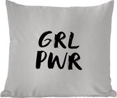 Tuinkussen - Spreuken - Grl pwr - Meisjes - Quotes - Kinderen - 40x40 cm - Weerbestendig