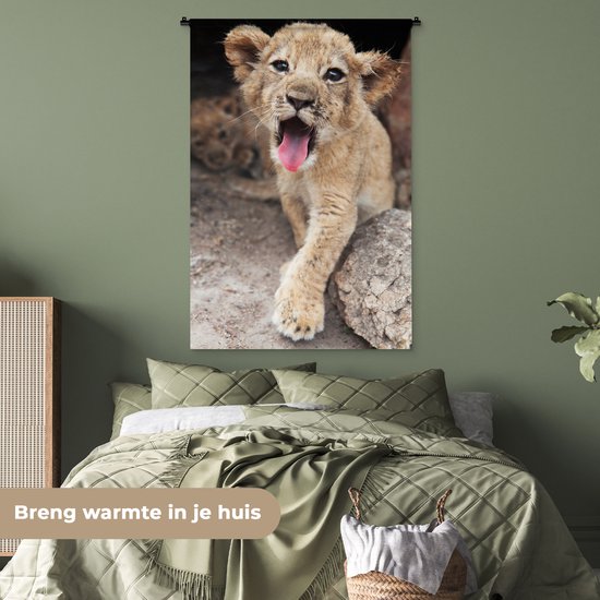 Tapisserie Lions - Cub Tapisserie coton 90x135 cm - Tapisserie avec photo