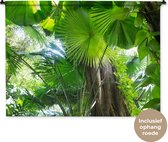 Wandkleed Jungle - Tropisch regenwoud Wandkleed katoen 120x90 cm - Wandtapijt met foto