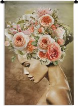 Tapisserie - Femme - Fleurs - Rose - 120x180 cm - Tapisserie
