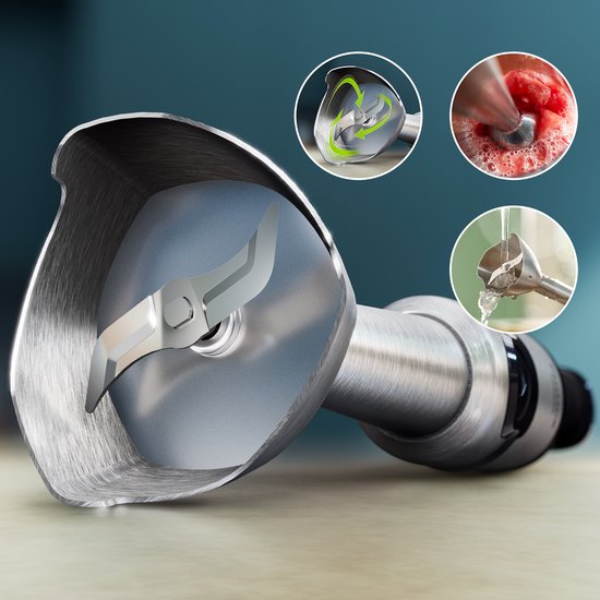 Philips Staafmixer 3-in-1 HR2683/00 - Incl Hakmolen, Maatbeker en Garde/Klopper - 1200 Watt – Regelbare Snelheid - RVS - Zwart
