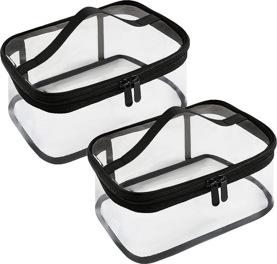 5 stuks transparante make-uptas, transparante toilettas, transparant, waterdicht, pvc, reis-toilettassen, reis-toilettassen, handbagage, tas voor mannen en dames, vliegtuig, gadgets