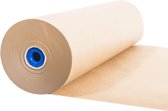Kortpack - Natronkraft Inpak-Papier op rol 100cm breed x 285mtr, 70grams - Bruin - 1 rol - Bruin Gestreept Inpakpapier - Cadeaupapier - Pakpapier - (040.0120)