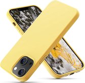 Solid hoesje Soft Touch Liquid Silicone Flexible TPU Cover - Geschikt voor: iPhone 14 Plus - Geel