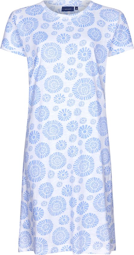 Pastunette slaapkleed dames - lichtblauw met print - maat 48