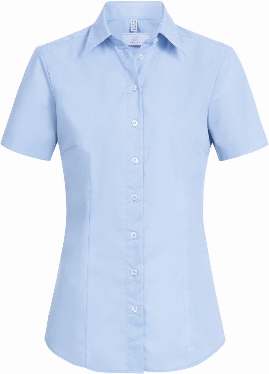 DAMES BLOUSE GREIFF 6516 1120 029 LICHTBLAUW | maat 32 | kort mouw