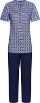 Pastunette grafisch katoenen pyjama - Blauw - Maat - 48