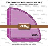 Crealies For Journalzz & Plannerzz Corner pocket kwart rond L 10,5 cm CLJP663 10,5x10,5 cm (02-24)