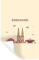 Muurstickers - Sticker Folie - Nederland - Skyline - Eindhoven - 80x120 cm - Plakfolie - Muurstickers Kinderkamer - Zelfklevend Behang - Zelfklevend behangpapier - Stickerfolie