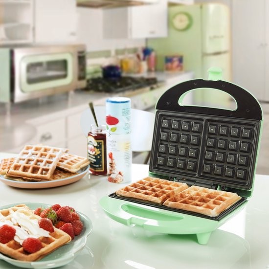 Bestron Wafelijzer - ASW401 - 700W - 2 wafels - Anti aanbaklaag - Groen - 5 jaar garantie van Bestron — afbeelding 3