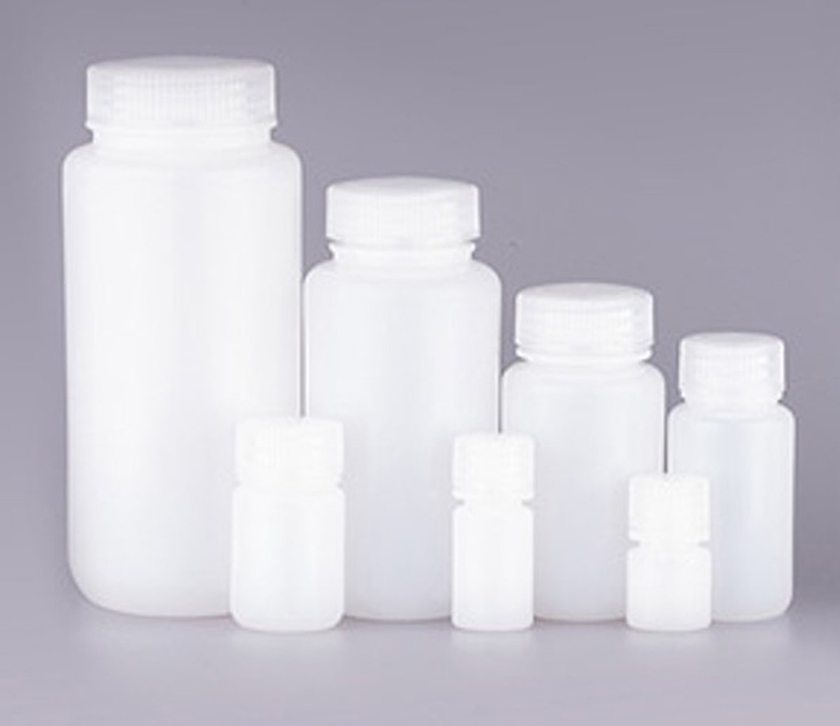 Nest® - Ronde voorraadfles - voorraadpot - 500ml - HDPE - Natuurlijk wit - brede opening - Steriel - met draaidop - 5 stuks