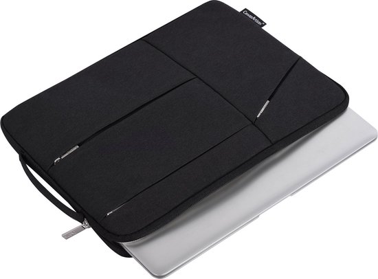 Laptophoes 13 Inch XV – Laptop Sleeve met Extra Vakken - Geschikt voor Macbook Air & Pro - Zwart