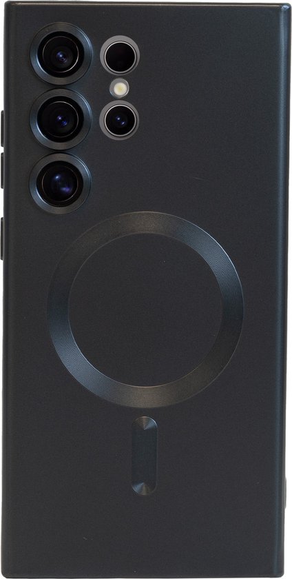 ShieldCase Magnetisch hoesje met lens protectie - geschikt voor Samsung Galaxy S24 Ultra - TPU Samsung Galaxy S24 Ultra hoesje - geschikt voor MagSafe - lens bescherming - zwart