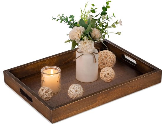 Acacia Hout Onregelmatige Ronde Dienblad Hout Decoratieve Dienblad Hout Dienblad Boerderij Decoratie Dienblad Voor Keuken Eetkamer Tafel A