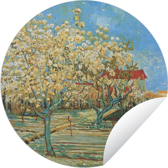 Tuincirkel Boomgaard in bloei - Vincent van Gogh - 90x90 cm - Ronde Tuinposter - Buiten
