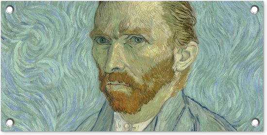 Affiche de jardin Autoportrait - Vincent van Gogh - 60x30 cm - Toile jardin - Affiche extérieure