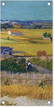 Tuinposter De oogst - Vincent van Gogh - 30x60 cm - Tuindoek - Buitenposter