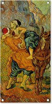 Tuinposter De barmhartige Samaritaan - Vincent van Gogh - 40x80 cm - Wanddecoratie Buiten - Tuinposter - Tuindoek - Schuttingposter - Tuinschilderij