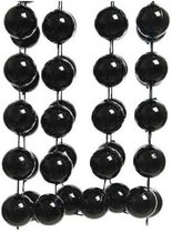 3x stuks zwarte XXL kralenslingers kerstslingers 270 cm - Guirlande kralenslingers - Zwarte kerstboom versieringen