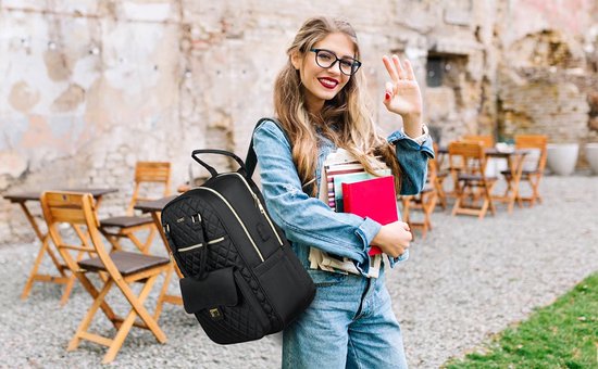 Laptop Rugzak Dames 17,3 inch,Waterdichte & Anti Diefstal,School Rugzak Tas voor Meisjes Tienermeisjes,Vrouwen Rugtas voor Reizen,Werk,Universiteit, Zwart