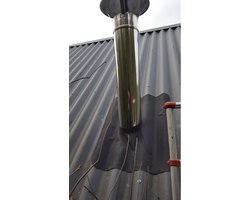 Veranda - Rookkanaal Set - ø130-180mm - Plat/hellend Dak - EPDM/Kunstof - Kachelpijp dubbelwandig - Dakdoorvoer