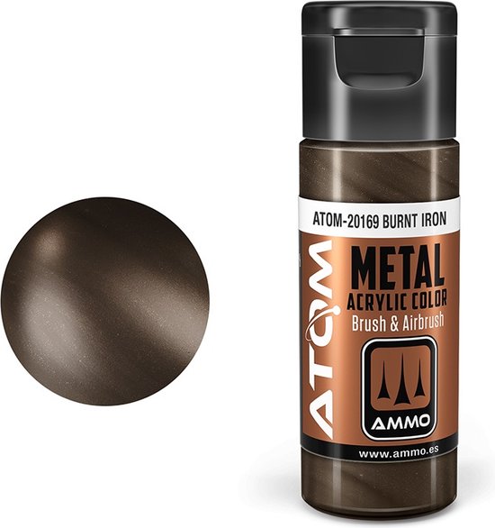 AMMO MIG 20169 ATOM - Fer brûlé métallique - Acryl - Flacon de Peinture 20 ml