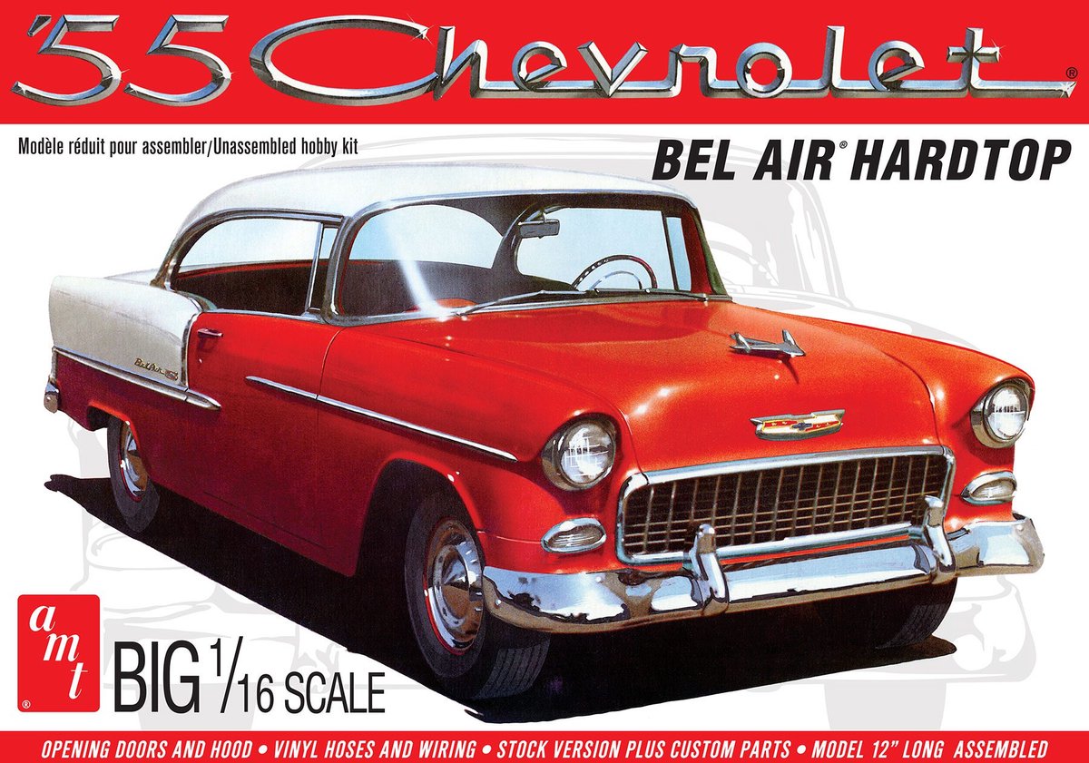 AMT Modelbouwpakket Militaire voertuigen - 1452 1955 Chevy Bel Air Hardtop Car Plastic - 1:16 - Modelbouw