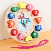 horloge d'apprentissage pour les enfants - Facile à apprendre à lire l'heure - speelgoed montessori - Horloge d'apprentissage en bois - colorée