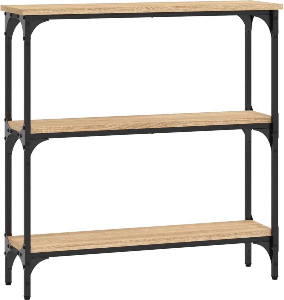 vidaXL Consoletafel - Sonoma - Eiken - 75x22,5x75 - cm - Bewerkt - Hout Sonoma eiken