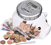 Digitale Spaarpot - Met muntenteller - Elektrische spaarpot - Transparant - Spaarpot voor jongens en meisjes - Geschikt voor Euromunten - Kan tot wel 850 munten vasthouden!
