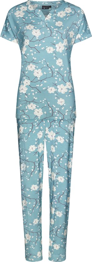 Pastunette - Tree Blossom - Dames Pyjamaset - Blauw - Viscose - Maat 44