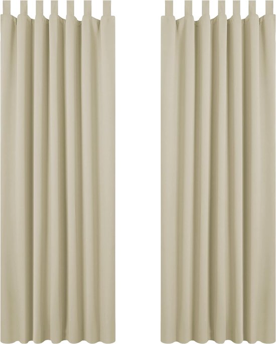 Verduisteringsgordijnen met lussen, ondoorzichtig, set van 2 Blackout curtains with loops, opaque, set of 2