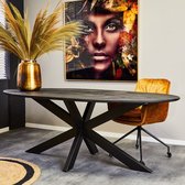 Eetkamertafel ovaal Miami - Eettafel zwart - Mangohout 240 cm