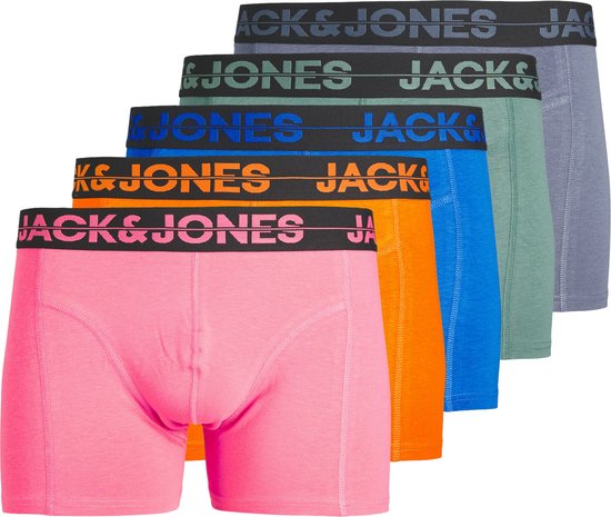 Jack & Jones Plus Size Boxershorts Heren Trunks JACSETH Effen 5-Pack - Maat 5XL