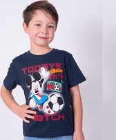 Mickey Mouse Tshirt Blauw voetbal-Maat 98
