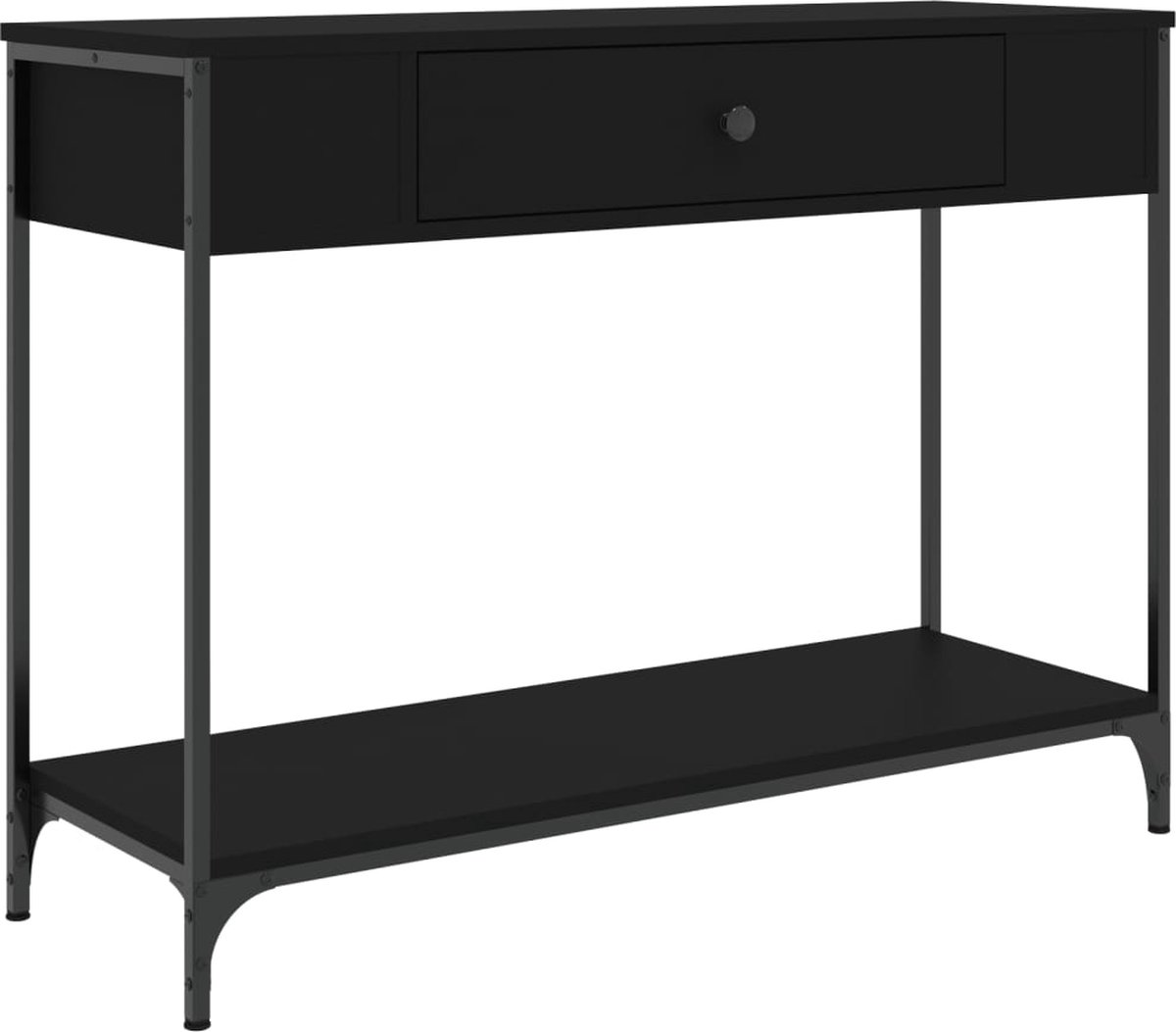 vidaXL Wandtafel - Zwart - eiken - 100 - x - 34,5 - x - 75 - cm - Bewerkt - hout